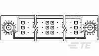 TE Connectivity 532447 Series Vertical Board PCB Header, 105 Contact(s), 2.54 mm Pitch, 3 Row(s), Shrouded [532447-4]; 506-032