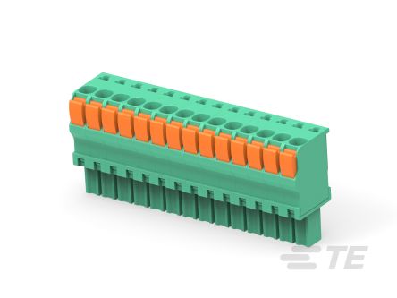 TE Connectivity, 3.5mm Pitch, Buchanan, 14 Way, Vertical, Pluggable Terminal Block, Plug, Wire, Push In Spring [1-1986693-4]; 508-294