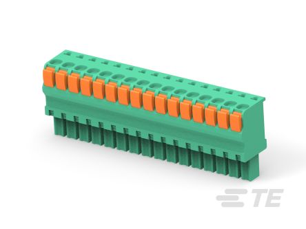 TE Connectivity, 3.81mm Pitch, Buchanan, 16 Way, Vertical, Pluggable Terminal Block, Plug, PCB, Push In Spring [1-1986722-6]; 508-299