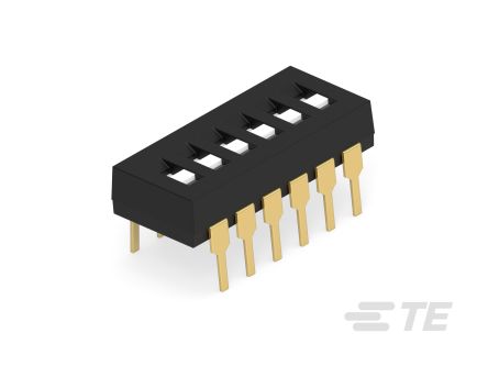 TE Connectivity 6 Way Through Hole DIP Switch SPST, Flush Slide Actuator [1-1825002-0]; 508-338