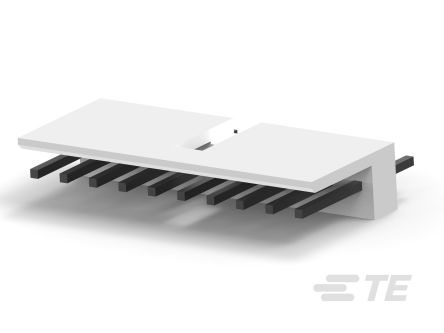 TE Connectivity 1-1718 Series Vertical Board PCB Header, 10 Contact(s), 5 mm Pitch, 1 Row(s), Shrouded [1-171825-0]; 508-378