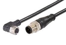 TE Connectivity120087, 10m, Black M12 to Female M8 Male, Terminated TPU Sheath [1200878792]; 508-459
