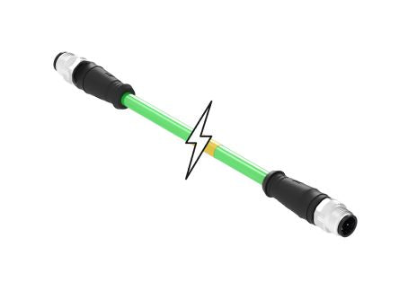 TE Connectivity Straight Male M12 to Straight Male M12 Cordset, 3m [1201088306]; 508-480