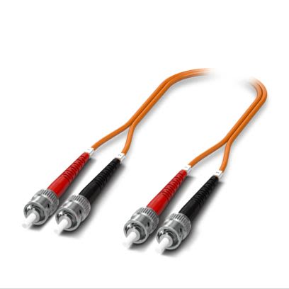 Phoenix Contact LC to ST x 2 Duplex Multi Mode OS2 Fibre Optic Cable, 62.5/125μm, Orange, 3m [1146501]; 509-625