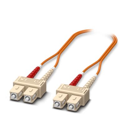 Phoenix Contact LC to SC Duplex Multi Mode OS2 Fibre Optic Cable, 62.5/125μm, Orange, 2m [1146512]; 509-628