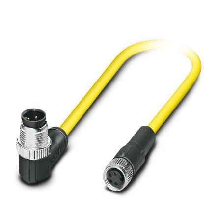 Phoenix Contact Right Angle Male 4 way M12 to Straight Female 4 way M8 Actuator/Sensor Cable, 1.5m [1406227]; 509-707
