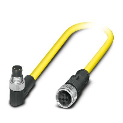 Phoenix Contact Right Angle Male 3 way M8 to Straight Female 3 way M12 Sensor Actuator Cable, 500mm [1406287]; 509-719