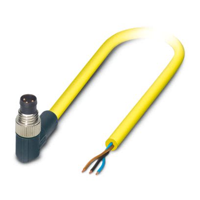 Phoenix Contact Right Angle Male 3 way M8 to Straight Free Ends Sensor Actuator Cable, 5m [1406292]; 509-720