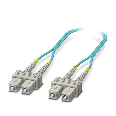Phoenix Contact LC to SC Duplex Multi Mode OS2 Fibre Optic Cable, 900μm, Blue, 1m [1185485]; 509-817