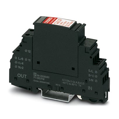 Phoenix Contact 3 Phase Surge Protector, 26A, 264V ac, DIN Rail Mount [2817958]; 512-393