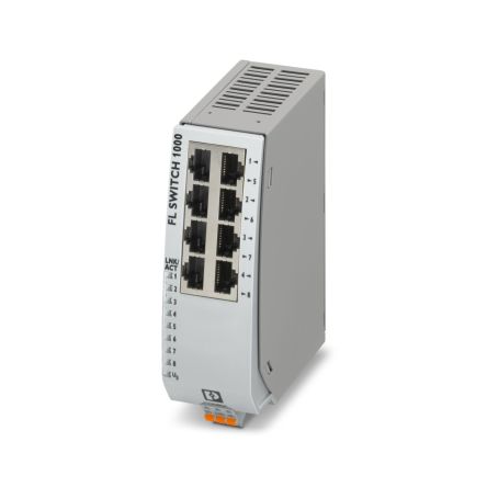 Phoenix Contact FL SWITCH Series DIN Rail Mount Ethernet Switch, 8 RJ45 Ports, 1000Mbit/s Transmission, 24V [1085088]; 517-759