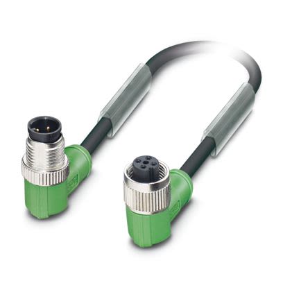 Phoenix Contact Right Angle Male 4 way M12 to Right Angle Female 4 way M12 Actuator/Sensor Cable, 3m [1405347]; 517-982