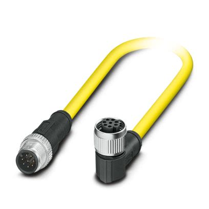 Phoenix Contact Straight Male 8 way M12 to Right Angle Female 8 way M12 Actuator/Sensor Cable, 1.5m [1406090]; 517-995