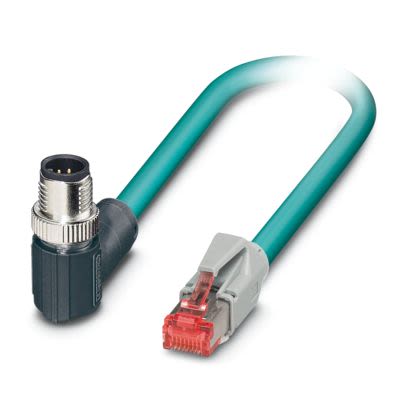 Phoenix ContactNBC-MR/ 2, 2m Cat5, Blue M12 to Male RJ45 Male, Shielded Shielded, Terminated Polyurethane Sheath [1406112]; 517-998