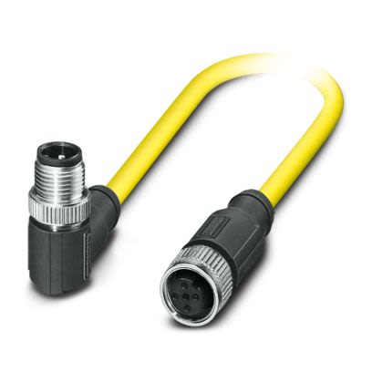 Phoenix Contact Right Angle Male 5 way M12 to Straight Female 5 way M12 Actuator/Sensor Cable, 500mm [1406141]; 518-000