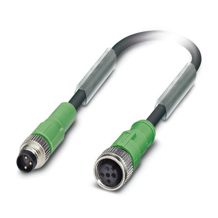 Phoenix Contact Straight Female 3 way M8 to Straight Male 3 way M12 Sensor Actuator Cable, 10m [1560138]; 519-401