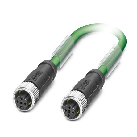 Phoenix ContactNBC, 200mm Cat5, Green M12 to Female Shielded, Terminated PVC Sheath [1573400]; 519-405