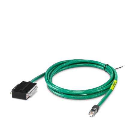 Phoenix Contact1574, 2.5m, Green D-Sub to Male RJ45 Female, Tinned Copper Braid Shielded, Terminated PVC Sheath [1574602]; 519-407