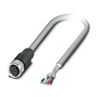 Phoenix Contact Straight Free Ends to Straight Female 5 way M12 Bus Cable, 2m [1405986]; 519-776