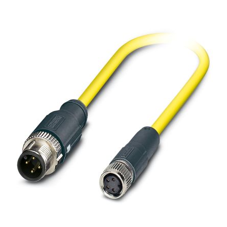 Phoenix Contact Straight Male 4 way M12 to Straight Female 4 way M8 Actuator/Sensor Cable, 1.5m [1405993]; 519-779