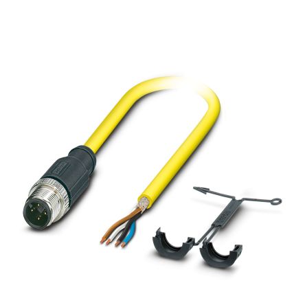 Phoenix Contact Straight Male 4 way M12 to Straight Free Ends Actuator/Sensor Cable, 10m [1409542]; 519-801