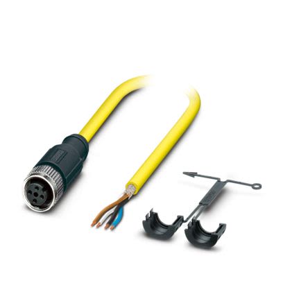 Phoenix Contact Straight Female 4 way M12 to Straight Free Ends Actuator/Sensor Cable, 2m [1409554]; 519-802