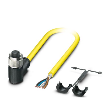 Phoenix Contact Right Angle Female 5 way M12 to Straight Free Ends Actuator/Sensor Cable, 10m [1409595]; 519-812