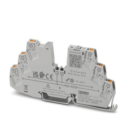 Phoenix Contact PTCB E1 Electronic Circuit Breaker 500mA 24V 13610, 1 channels , DIN Rail Mount Type E [1361051]; 519-864