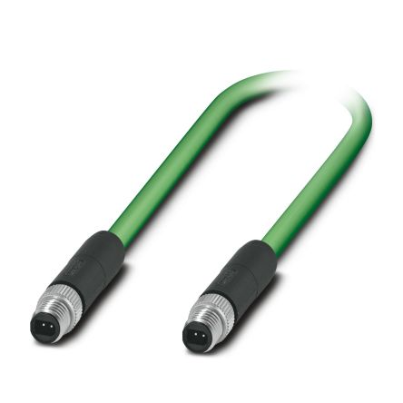 Phoenix ContactSPE, 2m, Green M8 to Male M8 Male, Shielded Shielded, Terminated Polyurethane Sheath [1217316]; 519-916