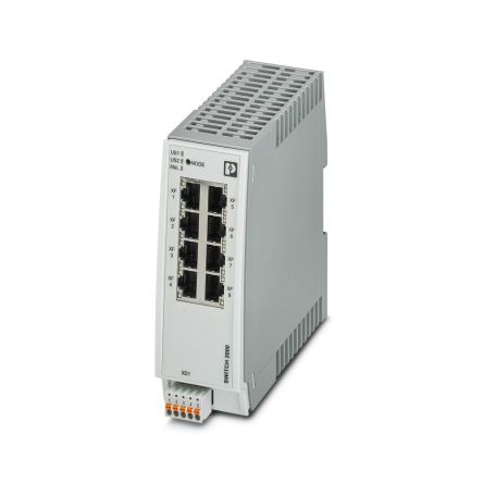 Phoenix Contact FL SWITCH Series DIN Rail Mount Ethernet Switch, 8 RJ45 Ports, 100Mbit/s Transmission, 24V [1095627]; 520-014