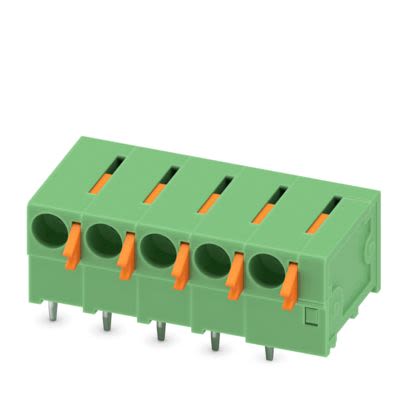 Phoenix Contact FFKDSA1/H2 Series PCB Terminal Block, 5-Contact, 5.08mm Pitch, Wave Soldering, 1-Row, Push In Spring [1700512]; 520-053