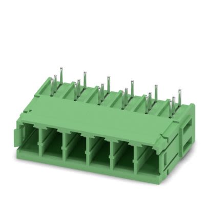 Phoenix Contact PC Series Wave Soldering Mount PCB Header, 6 Contact(s), 7.62 mm Pitch, 1 Row(s), Shrouded [1720725]; 520-076