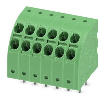 Phoenix Contact PTDA 1 Series PCB Terminal Block, 12-Contact, 3.5mm Pitch, Wave Soldering, 1-Row, Push In Spring [1724964]; 520-077
