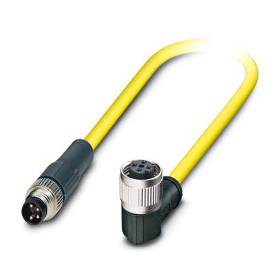 Phoenix Contact Straight Male 4 way M8 to Right Angle Female 4 way M12 Actuator/Sensor Cable, 500mm [1406200]; 521-086