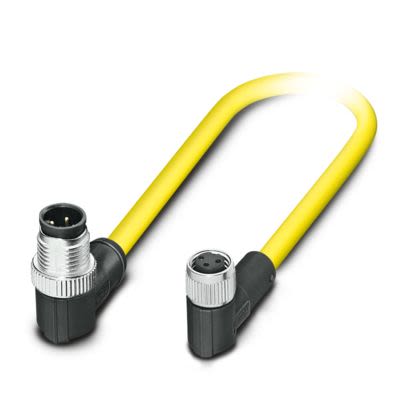 Phoenix Contact Right Angle Male 3 way M12 to Right Angle Female 3 way M8 Sensor Actuator Cable, 500mm [1406308]; 521-109