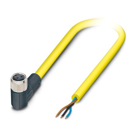 Phoenix Contact Free Ends to Right Angle Female 3 way M8 Sensor Actuator Cable, 10m [1406319]; 521-110