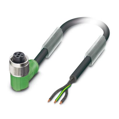 Phoenix Contact Straight Free Ends to Right Angle Female 3 way M12 Sensor Actuator Cable, 10m [1402554]; 521-179