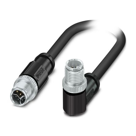 Phoenix ContactNBC, 20m Cat5, Black M12 to Male M12 Male, Shielded Shielded, Terminated Polyurethane Sheath [1340756]; 521-283