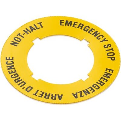 RAFI Labels for Use with Construction Machinery, Handheld Terminals, Industrial Robots, Emergency Stop, Not Halt, [5.76.204.117/0400]; 523-375