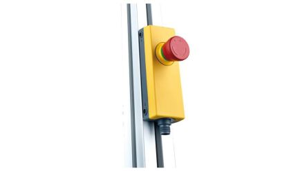 RAFI E-BOX M12 Series Latching Emergency Stop Push Button, Screw Mount, 40mm Cutout, DPST, IP65 [1.22.114.000/0000]; 523-788