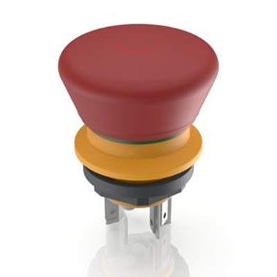 RAFI LUMOTAST 16 Series Latching Emergency Stop Push Button, PCB, 16.2mm Cutout, SPST, IP65, IP67 [1.15.213.011/0000]; 524-021