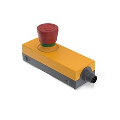 RAFI E-BOX M12 Series Latching Emergency Stop Push Button, Screw Mount, 40mm Cutout, DPST, IP65 [1.22.176.000/0000]; 524-415