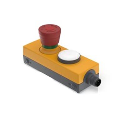 RAFI E-BOX M12 Series Latching Emergency Stop Push Button, Screw Mount, 40mm Cutout, SPST, IP65 [1.22.111.677/0200]; 524-527