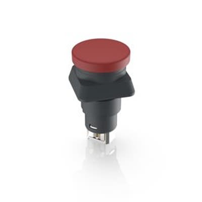 RAFI LUMOTAST 25 Series Latching Emergency Stop Push Button, PCB, 16.2mm Cutout, DPST, IP65 [1.15.154.006/0301]; 524-600