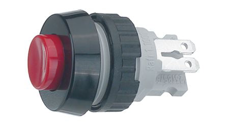 RAFI 1.10 Series Illuminated Push Button Switch, Momentary, Through Hole, 15.2mm Cutout, 1 NO, 250V, IP40, IP65 [1.10.001.001/0301]; 524-608
