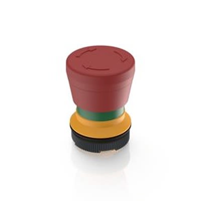 RAFI RAFIX 22 FS Series Latching Emergency Stop Push Button, PCB, 22.3mm Cutout, IP65 [1.30.273.512/0300]; 525-147