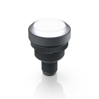 RAFI RAMO 22 T Series Illuminated Illuminated Push Button Switch, Momentary, Through Hole, 22.3mm Cutout, 1 NO, White [1.10.011.201/0200]; 525-553