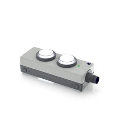 RAFI Momentary Contact Control Station Switch - DPST, 2 Cutouts, Transparent, IP65 [1.24.200.001/0000]; 526-017