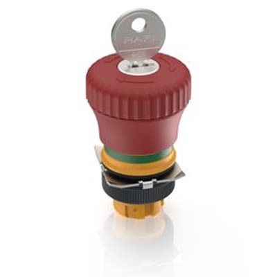 RAFI RAFIX 22 QR Series Latching Emergency Stop Push Button, PCB, 22.3mm Cutout, IP65 [1.30.243.701/0300]; 526-092