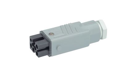 Hirschmann, ST IP54 Grey Cable Mount 5 + PE Industrial Power Socket, Rated At 10A, 250 V [STAK 5]; 527-428